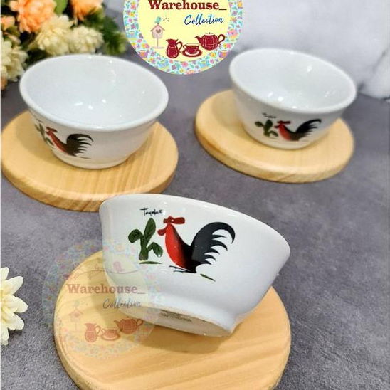 Mangkok Kecil Cap Ayam Jago TOYOKI / Mangkuk mini jadul / Mangkok sambel jago toyoki mangkok souveni