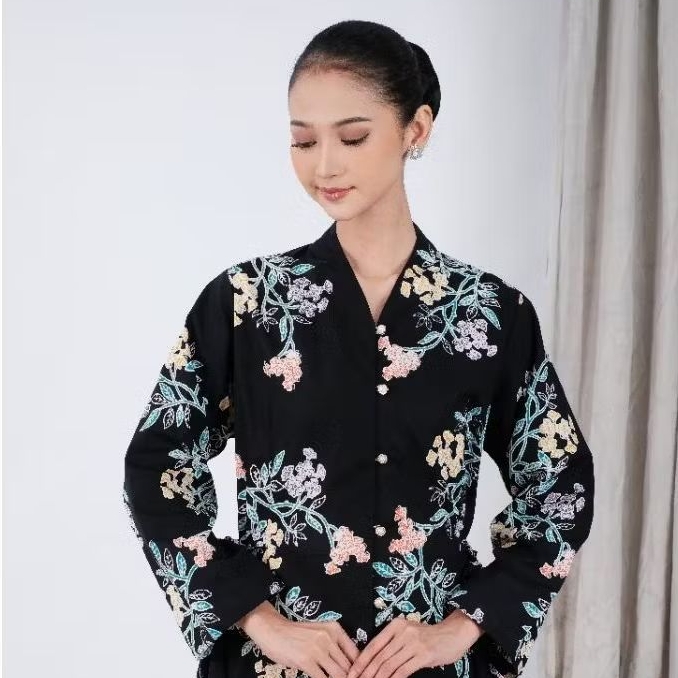 Kebaya Tunik Modern Bahan Katun Primisima by Khalisa Batik - Zoya Hitam