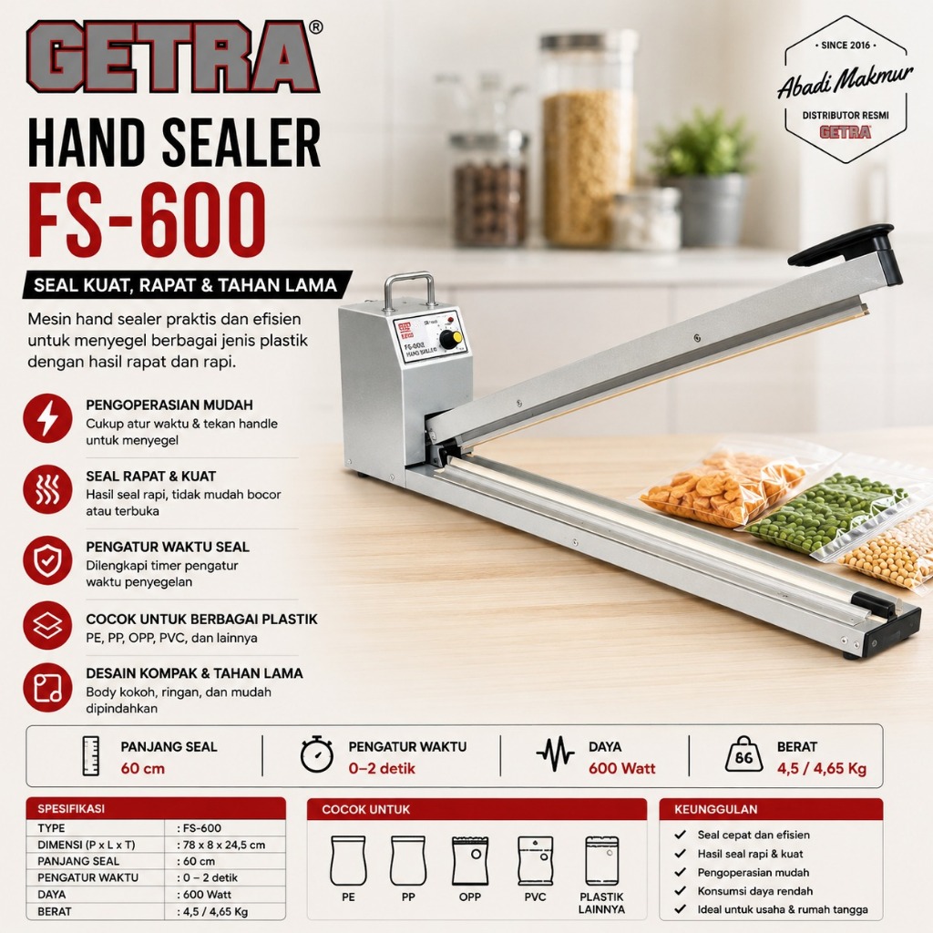 HAND SEALER | FS-600H | FS-800H | FS-1000H | GETRA