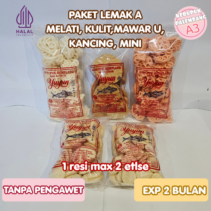 PAKET LEMAK A (MELATI, KULIT, MAWAR U, KANCING AL, MINI AL) ASLI PALEMBANG