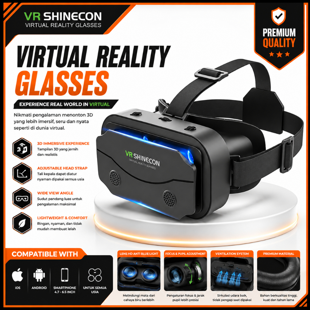 Kacamata Realitas Virtual Layar Raksasa IMAX Kotak VR