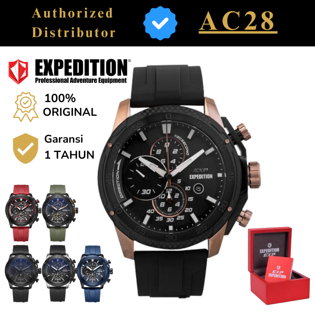 JAM TANGAN PRIA EXPEDITION EXP 6810 / E 6810 / E6810 RUBBER ORIGINAL GARANSI 1 TAHUN