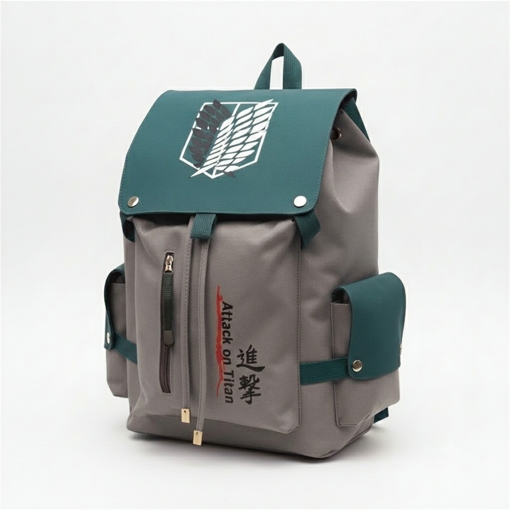 Ransel Kanvas Anime Attack On Titan Waterproof Tas Sekolah Anime