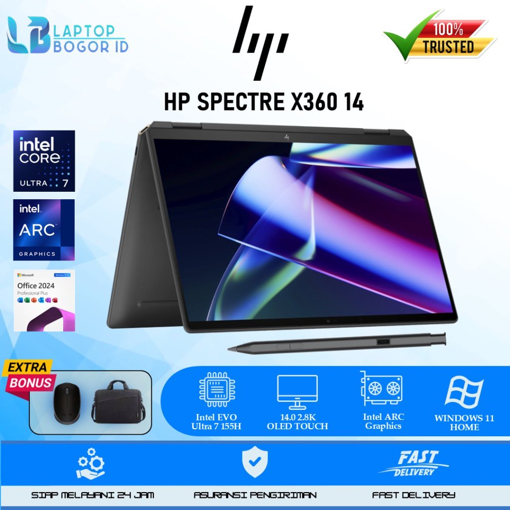 HP Spectre X360 14 OLED Touch Intel Evo Ultra 7 155H RAM 16GB 2TB Intel Arc 2.8K 120HZ BL FP WIN11