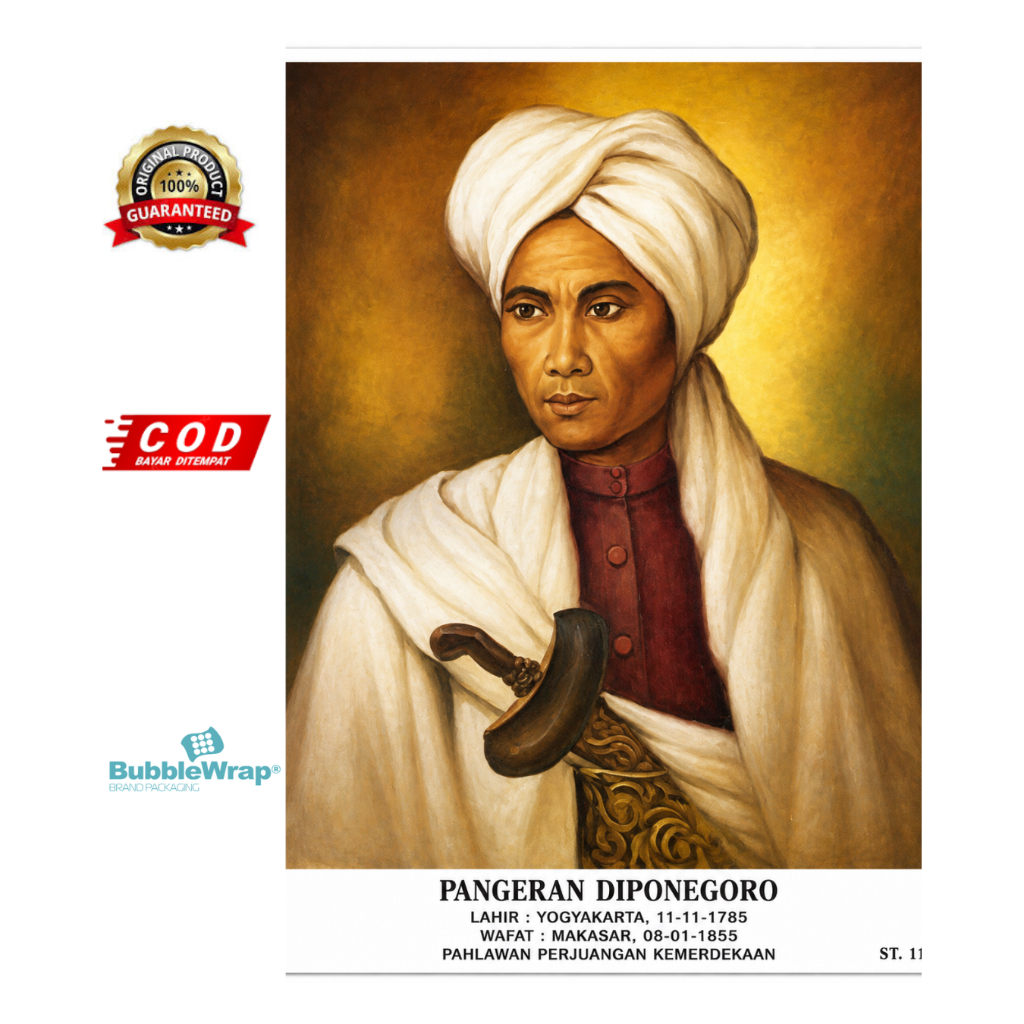 Poster Pangeran Diponegoro PaHLawan Perjuangan Kemerdekaan Bahan AP 260