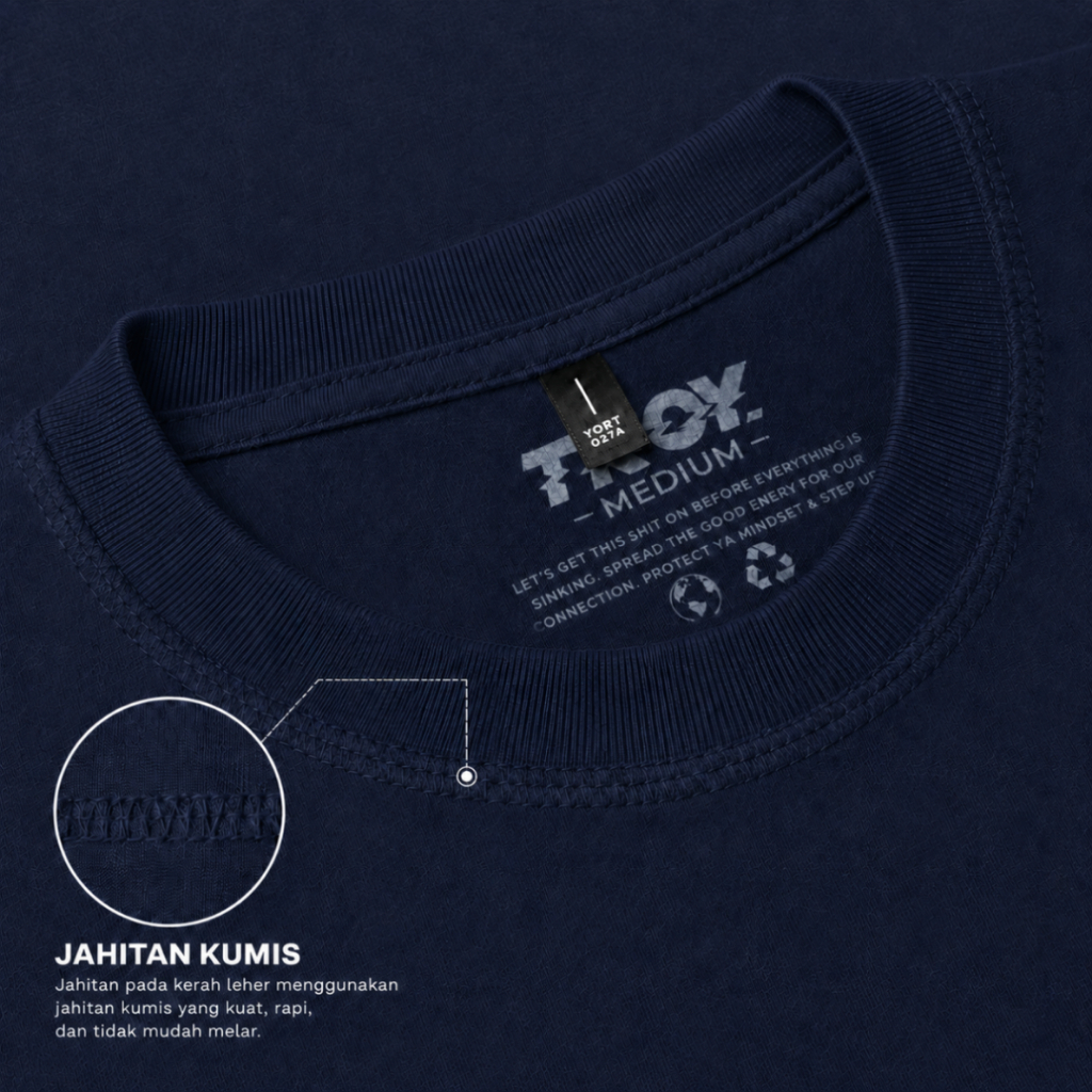 Troy Company Longsleeve T-Shirt Navy Dreamstars - Kaos Pria Lengan Panjang Biru Navy LSD 3682