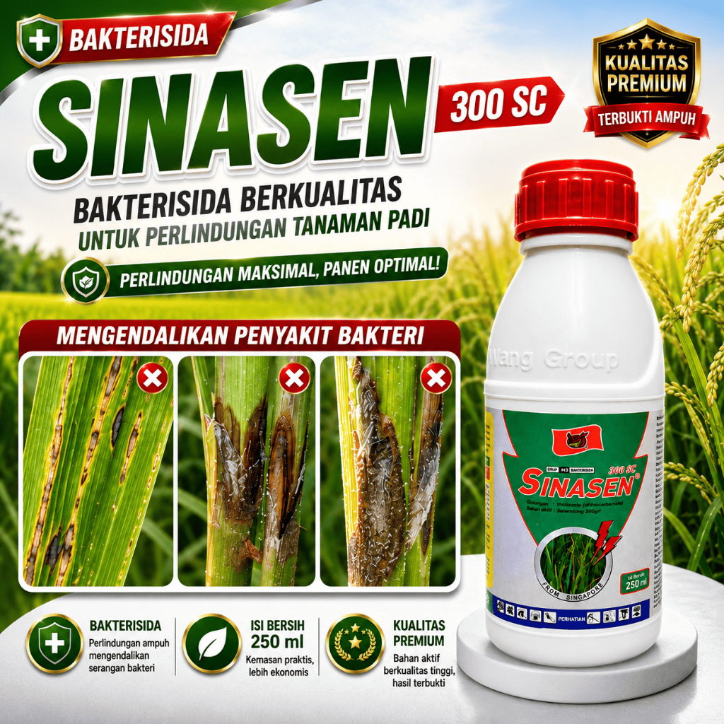 Bakterisida SINASEN 300 EC Seisentong 250 ml - Ampuh Mengatasi Xanthomonas, Lodoh, dan Busuk Batang 