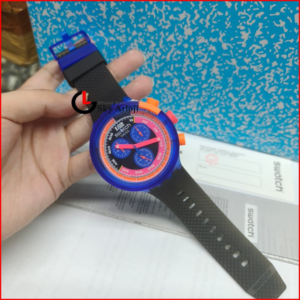 SWATCH SB06N102 Big Bold Jam Tangan Pria Analog Original
