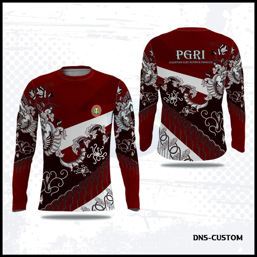 Seragam PGRI Pria Terbaru | Baju PGRI Guru Pria | Kaos PGRI Pria Motif Batik | Seragam Guru Resmi Pr