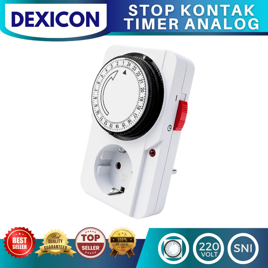 STOP KONTAK TIMER ANALOG 24 JAM TIMER LISTRIK MANUAL ANALOG TIMER SWITCH STOPKONTAK TIMER SOCKET SNI
