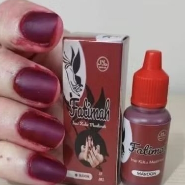 Inai Kuku Muslimah Fatimah - Hitam & Merah Maroon, Bubuk Halal Sah untuk Sholat