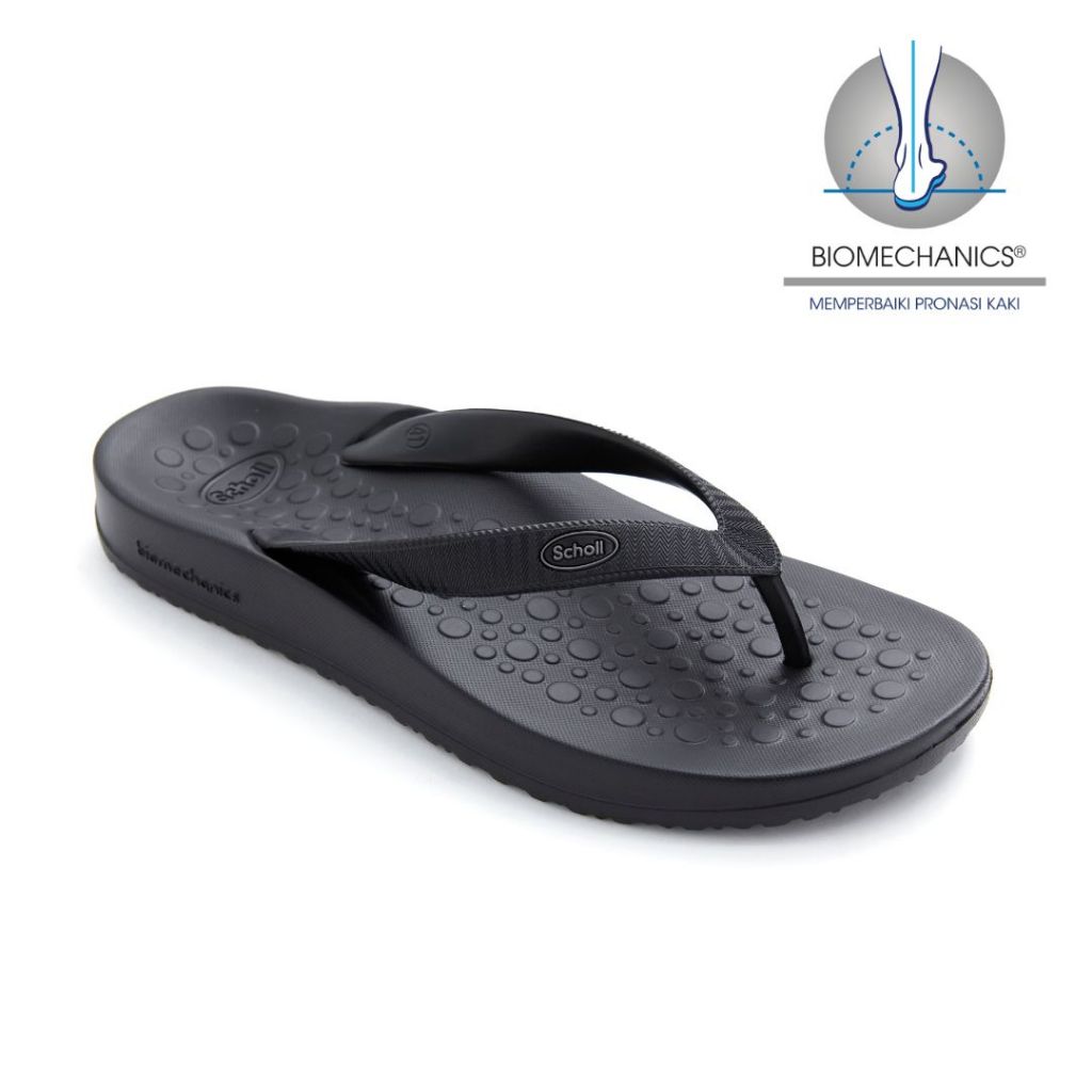 Scholl Sandal Unisex Biom Spectrum Black Black Sandal Wanita
