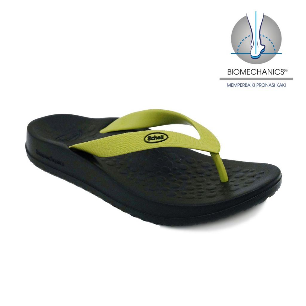 Scholl Biom Spectrum Lime/Black Sandal Wanita Unisex