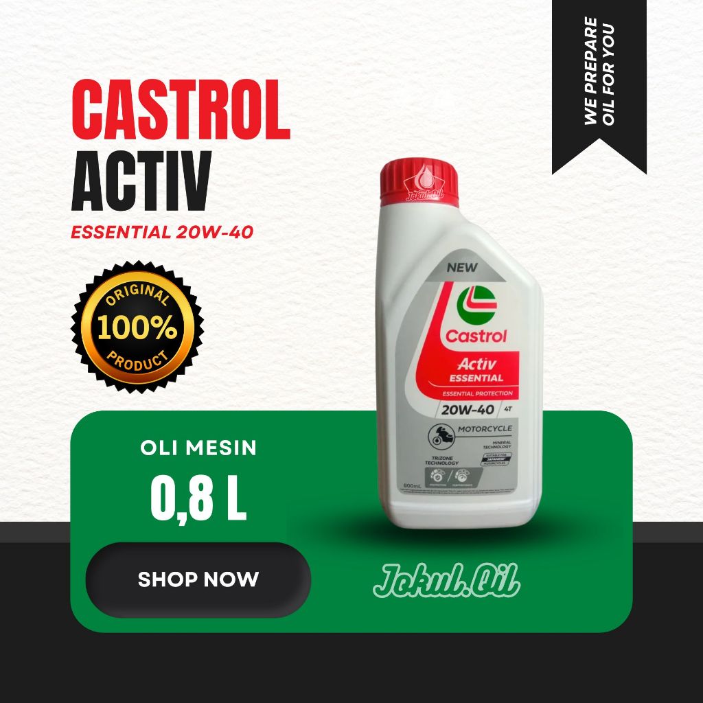 Oli Mesin Castrol Activ Essential 20W-40 0,8L Original / Oli Castrol