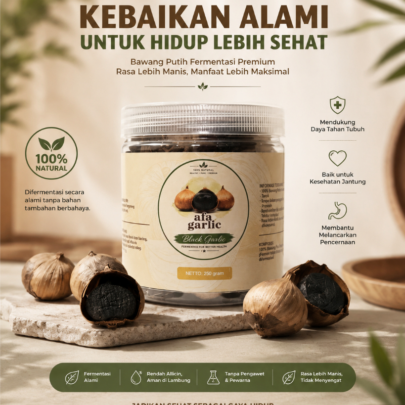 Bawang hitam / Black Garlic / Afa Black Garlic 250gr / Bawang Hitam Jumbo