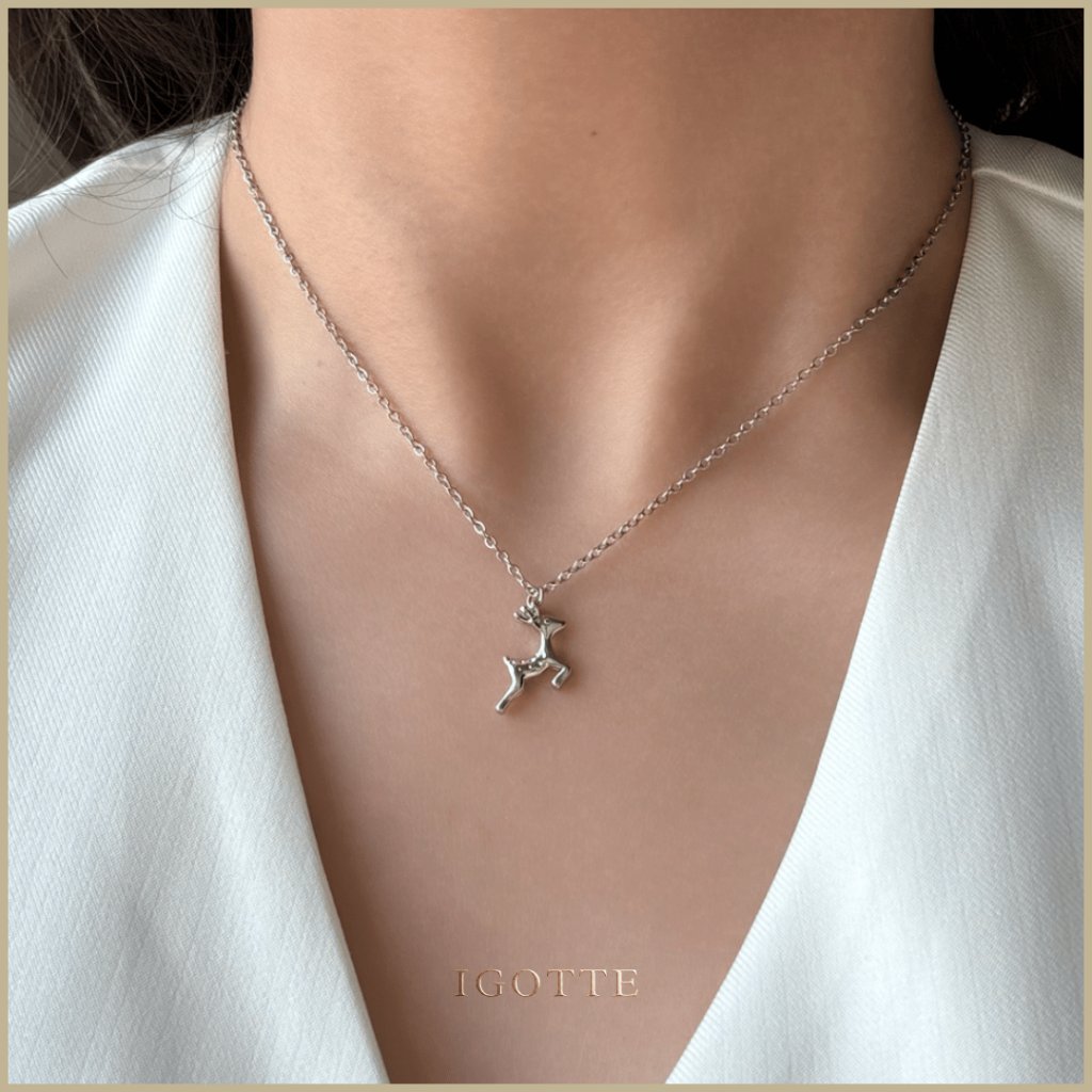 Bambi Necklace - Kalung Rusa Elegan - Titanium 18k Gold Filled