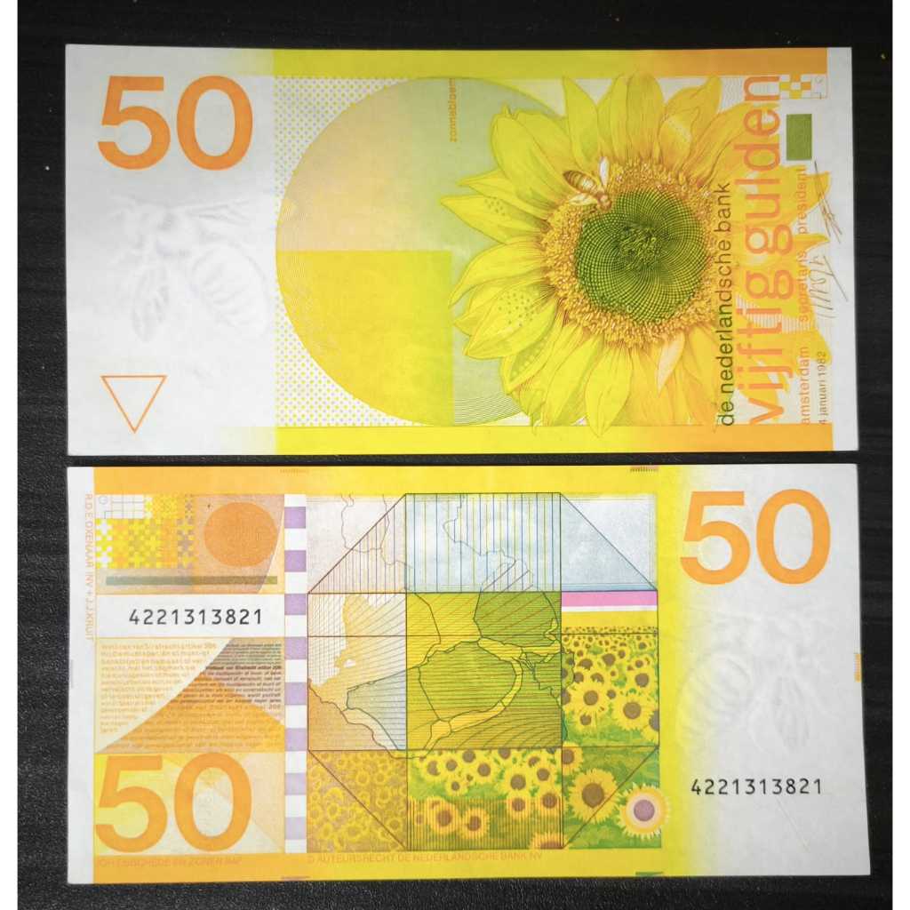 1982 NETHERLAND 50 Gulden a-UNC-Original-Gress