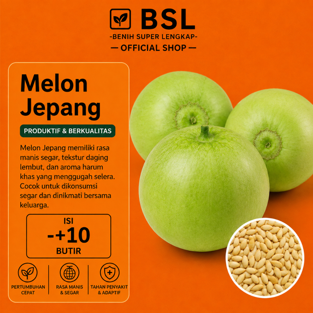( 10 Butir ) Benih Biji Melon Jepang | Melon Crown | Melon Yubari | UKI BIBIT