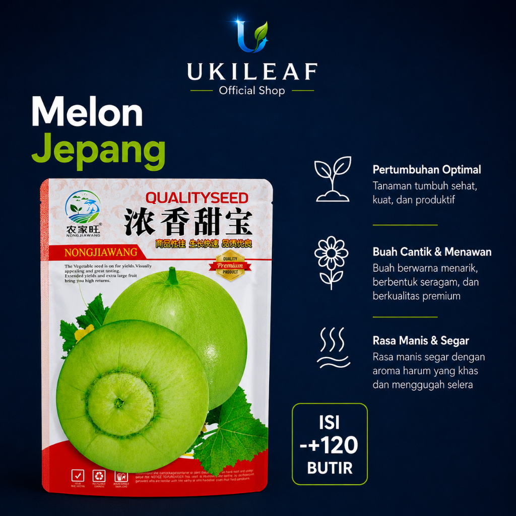 Kemasan Original | Benih Biji Melon Jepang | Melon Crown | Melon Yubari | UKILEAF