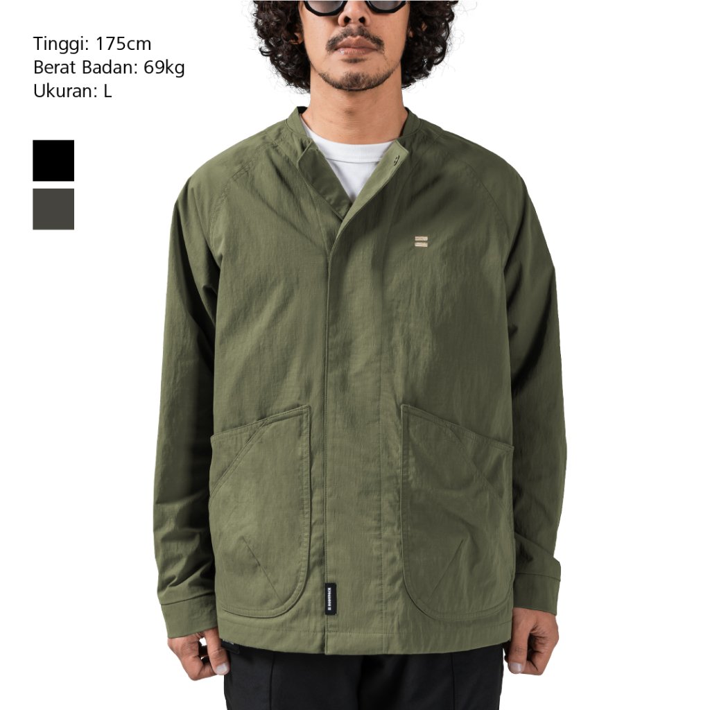 Bodypack Locust Collarless Jacket Jaket Tanpa Kerah Casual Harian Praktis