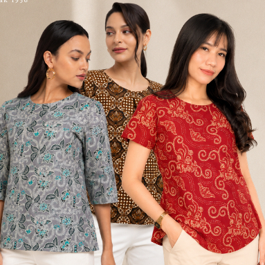 Batik Indra Loka - Women Blouse Batik 100% Cotton - Baju Batik Wanita