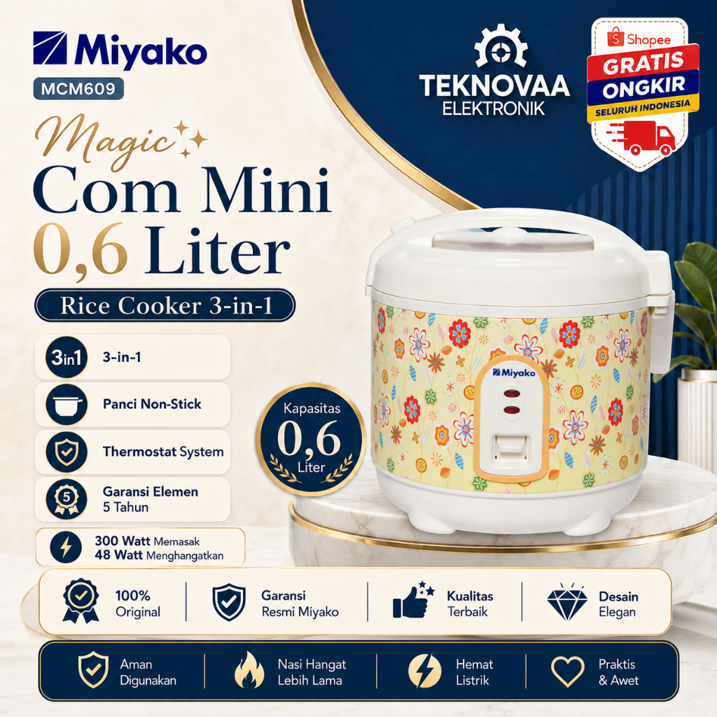 Rice Cooker/MIYAKO MCM-609/MCM609/MCM609/MCM 609/MCM-609/MCM 609 Magic Warmer Plus 0.63L/ORIGINAL