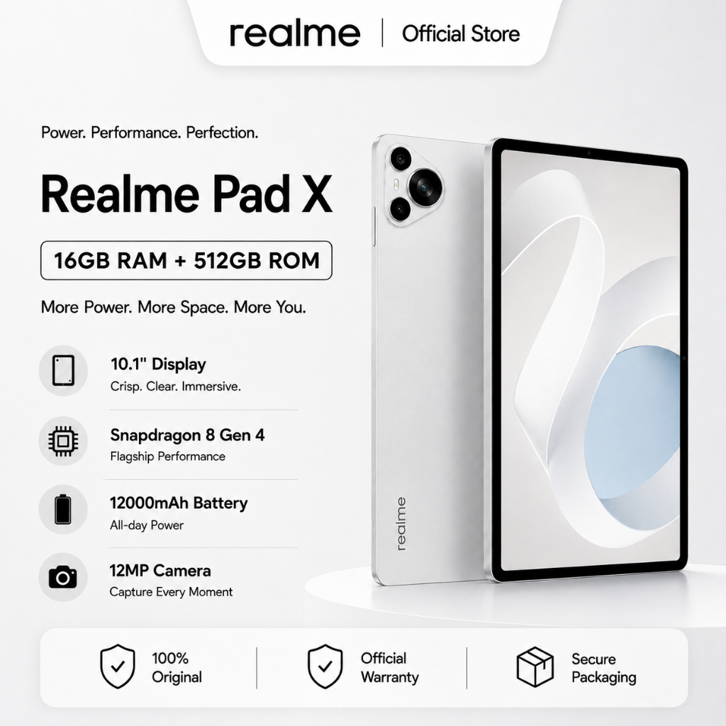 [ Gratis Ongkir ] Realme Tab X 5G Tablet Snapdragon 695 16GB+512GB Dual SIM Android 12