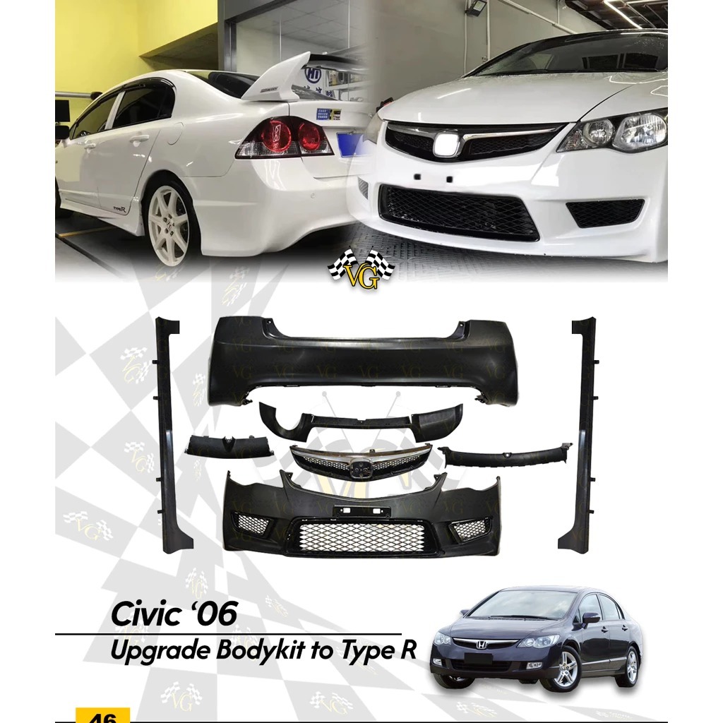 Bodykit Civic 2006 - 2011 To Type R Bodykit Civic FD Type R ABS Import Quality