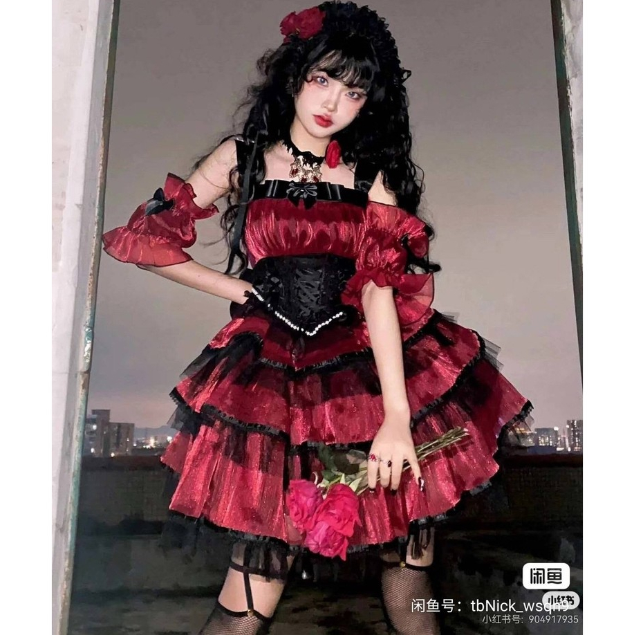 Red Dress Devil Gothic Lolita Kawaii Cosplay Dress