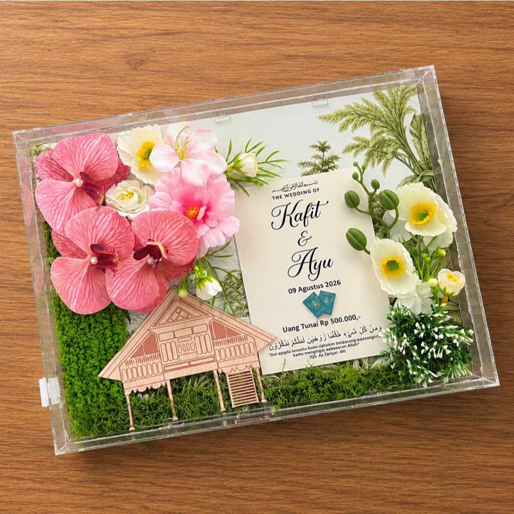 Bingkai Nikah Bingkai Mahar Akrilik Mahar Murah Bunga Mahar Pernikahan Dengan Background