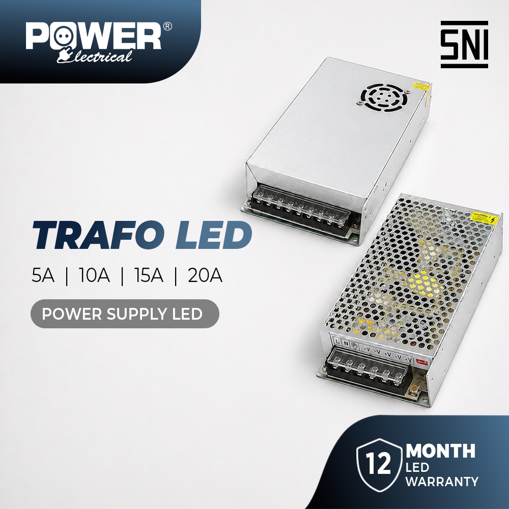 Power Electrical - Driver LED Strip Light 12V 5A / 10A / 15A / 20A Power Supply Trafo (TRAFO LED 5A 
