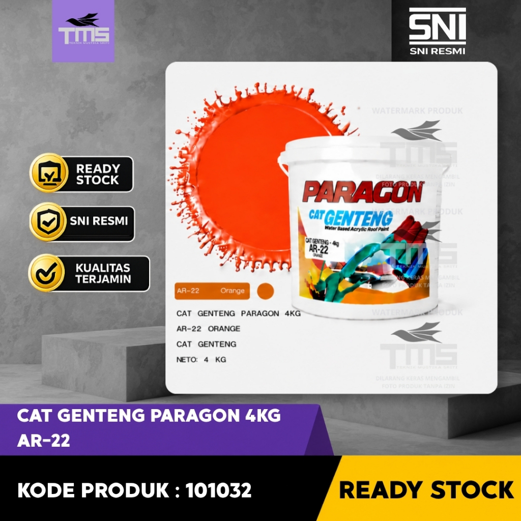 Cat Genteng Paragon 4KG AR-22 Orange Cat Atap Genteng Tahan Cuaca Warna Oranye Cerah Cat Genteng Ber