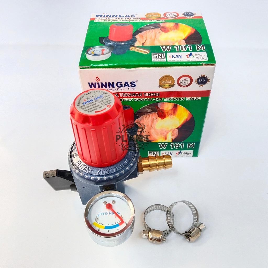 REGULATOR TEKANAN TINGGI HIGH PRESSURE KOMPOR LPG WINN GAS W-181 METER DAN NON METER REGULATOR KOMPO