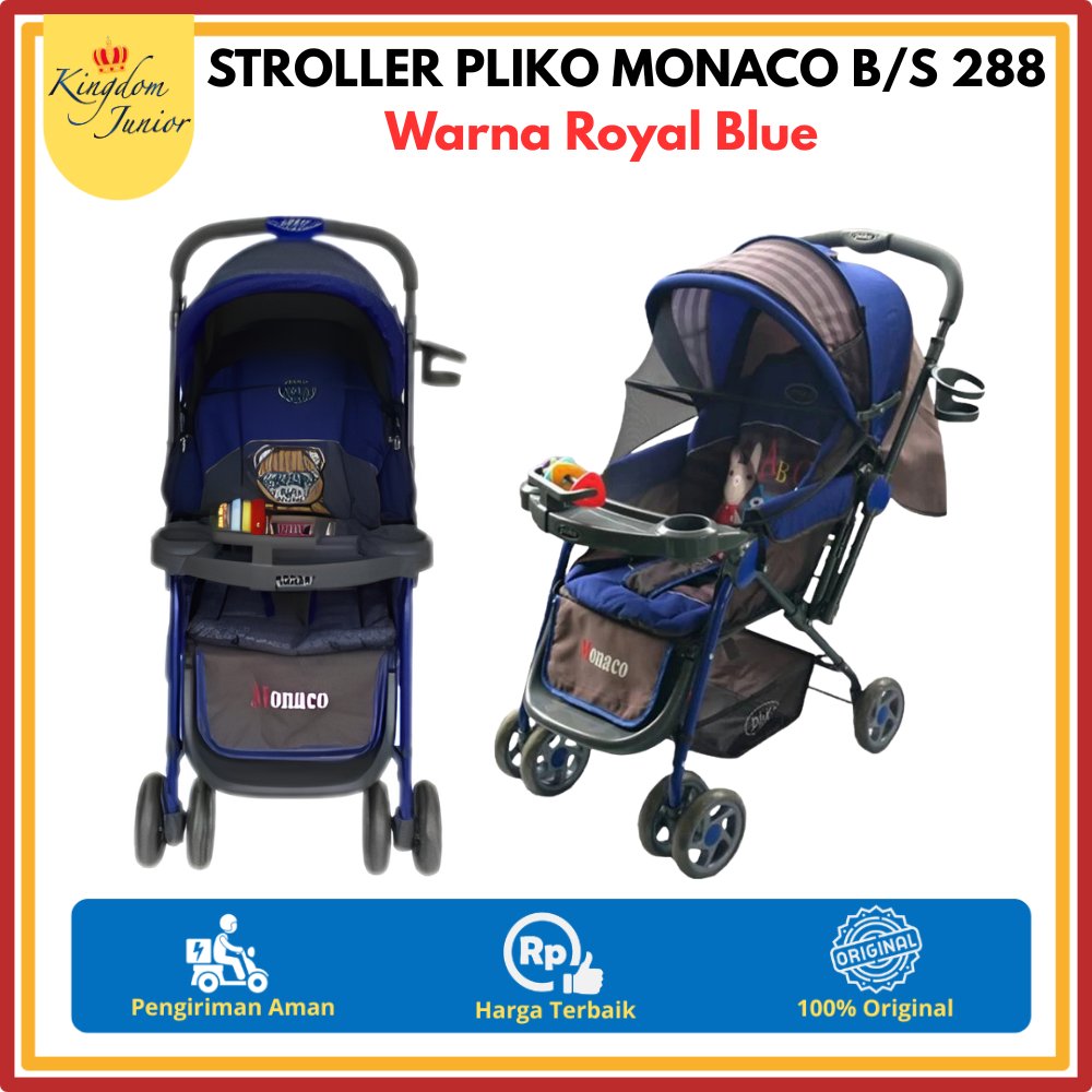 PROMO Stroller Pliko Monaco B/S 288 Warna Royal Blue | Stroler Bayi & Anak Pliko