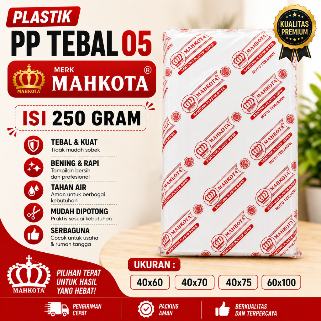 Plastik PP Tebal 05 Ukuran 40x60 40x70 40x75 60x100