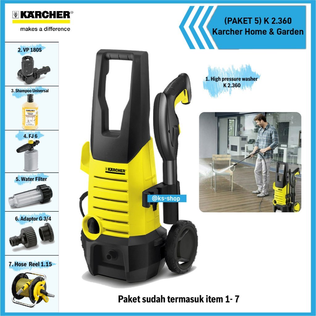 Karcher K2 360 Paket 5 Karcher High Pressure Cleaner K2360
