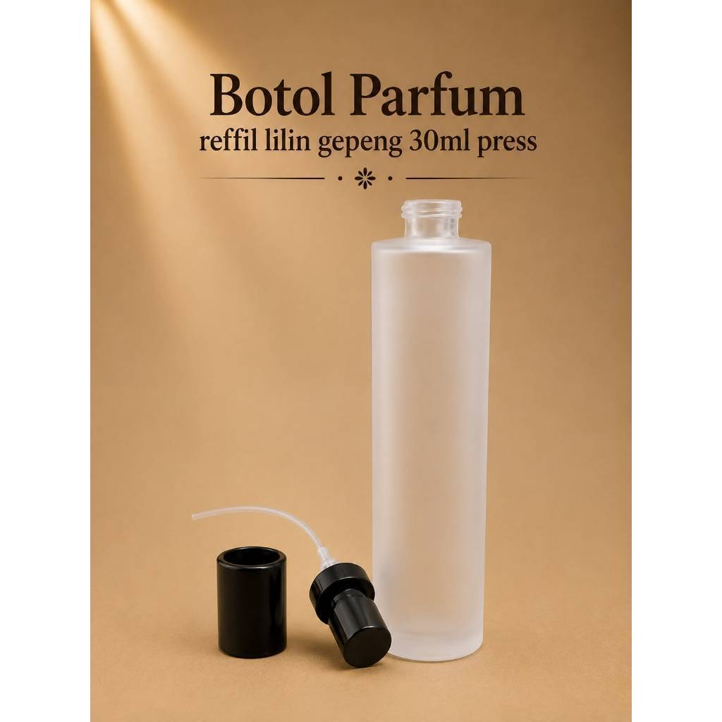 Botol parfum refil lilin gepeng 30 ml press /botol perfume terlaris/pakai alat