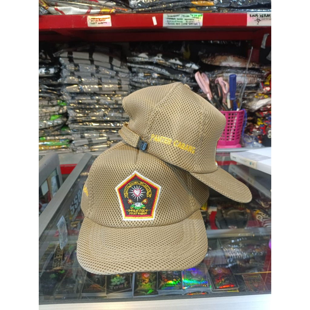 TOPI PAMTER PSHT - TOPI JARING DOUBLE MESS