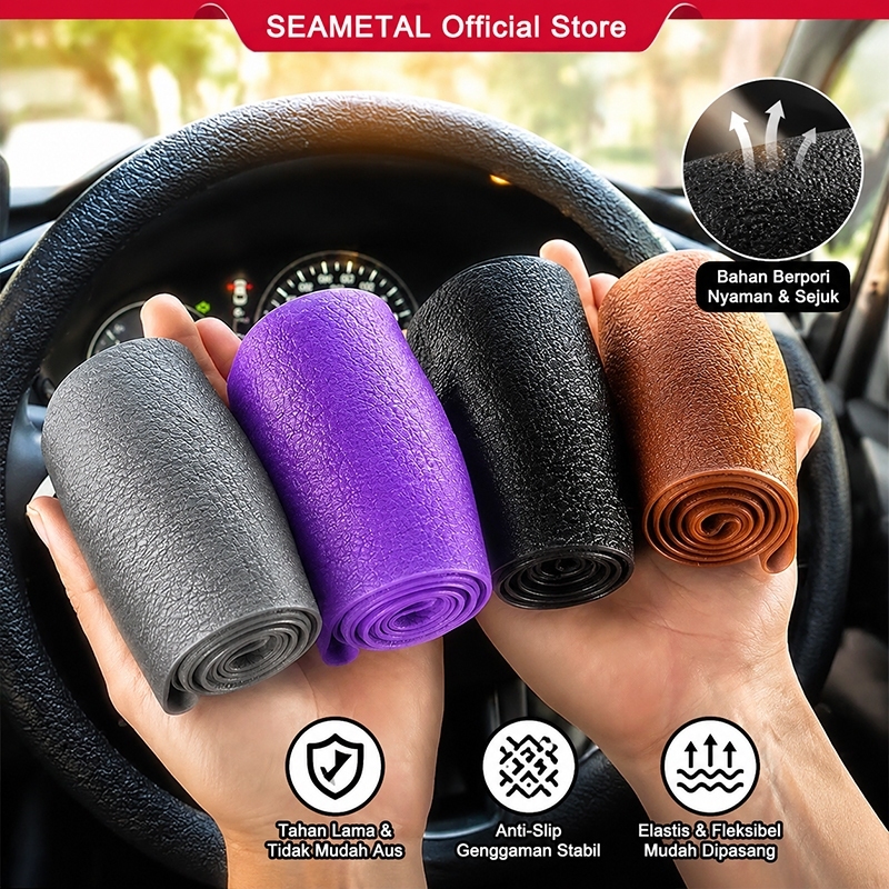 SEAMETAL Cover Stir Mobil Universal Bahan Silicon Sarung Stir Mobil Silikon 30-40cm 38cm 40cm Sarung