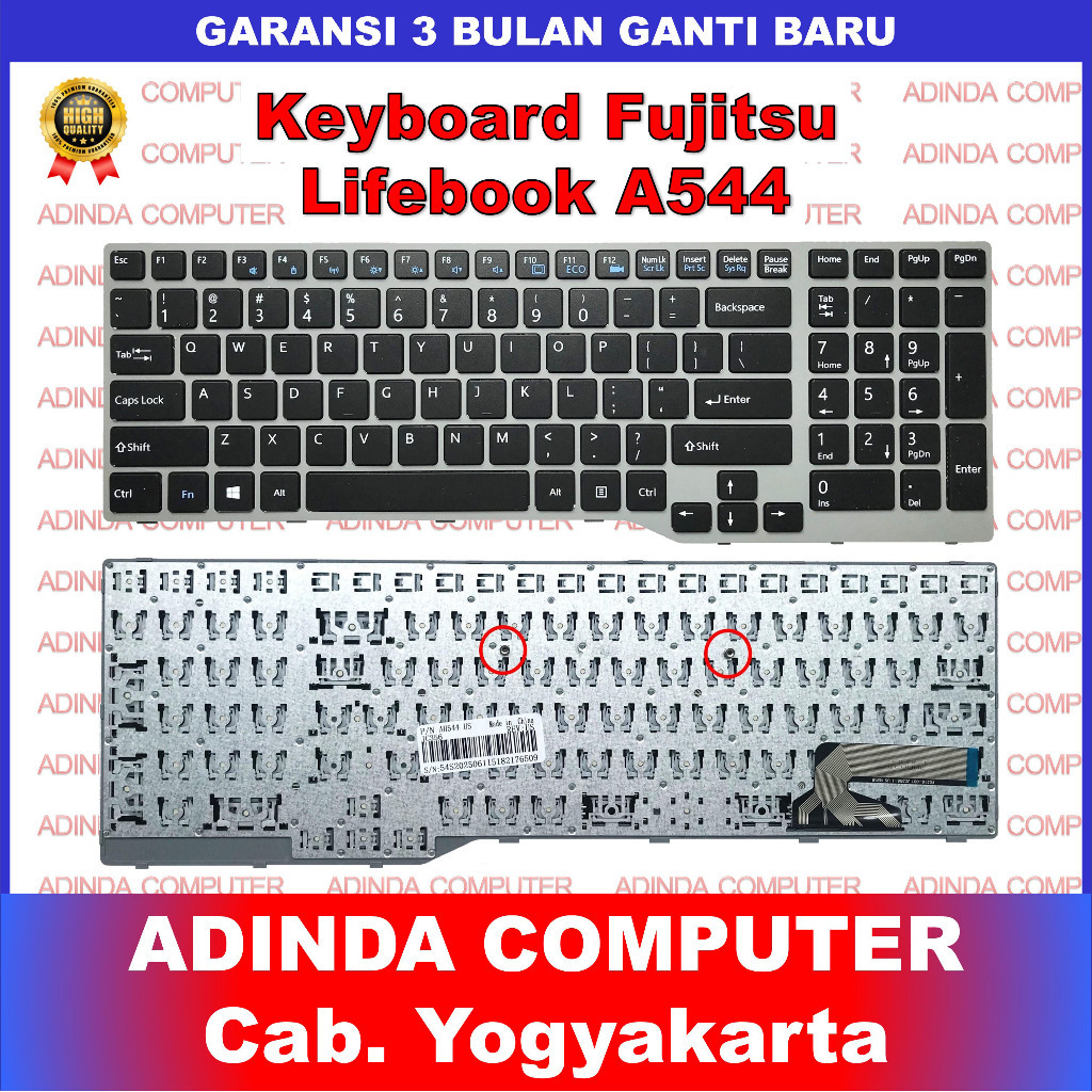 Keyboard Fujitsu Lifebook A544 AH544 AH564 AH574 AH53M AH42 AH555 AH42S FMVA42SW