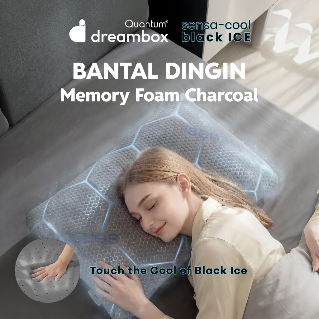 Bantal Dingin Dreambox Sensacool Black Ice - Dual Comfort  I Premium Cooling Pillow
