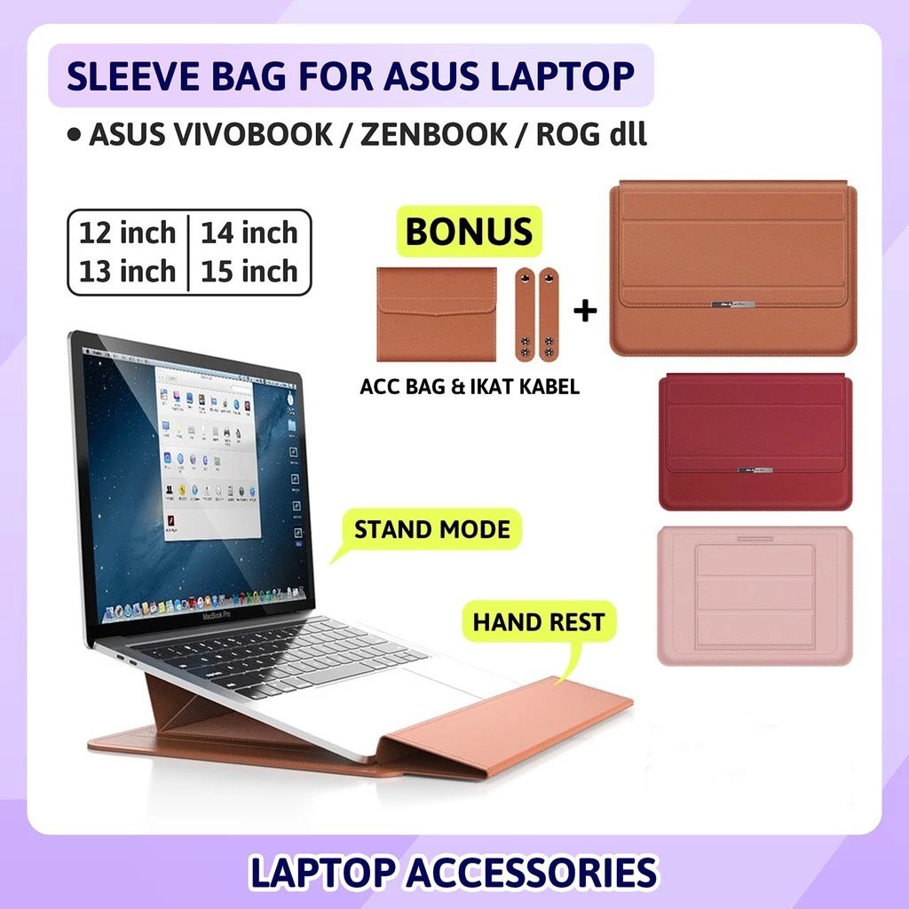 Tas Sleeve Stand Bag Cover Sarung Casing Laptop 13 14 15 inch Asus Vivobook Zenbook Oled Flip Ultra 