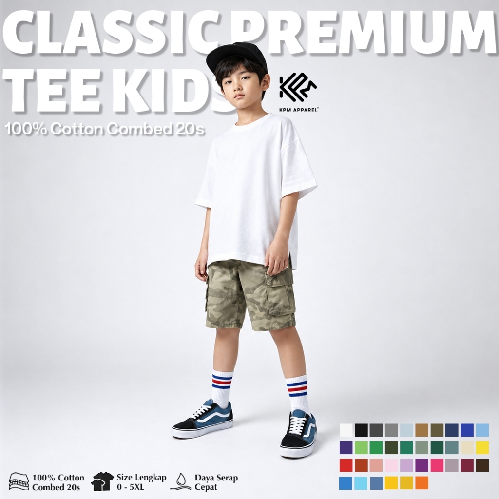 Kaos Polos Lengan Pendek KPM Apparel Classic Premium Size Kids Part 3