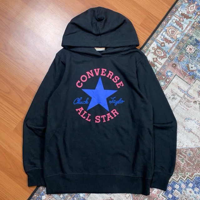 Hoodie Hitam "CONVERSE" Second Original
