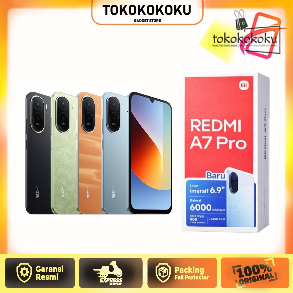 Xiaomi Redmi A7 pro - RAM 4+128GB & 4+64GB - Layar besar 6,9"| 6000 mAh 15W | Xiaomi HyperOS 3 - Gar