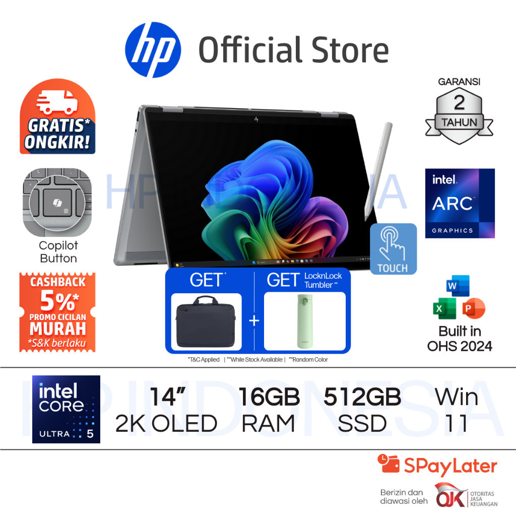 Laptop HP Envy x360 - OmniBook X Flip [NEW] Intel Core Ultra 5 Intel Arc 16GB RAM 512GB SSD Touchscr
