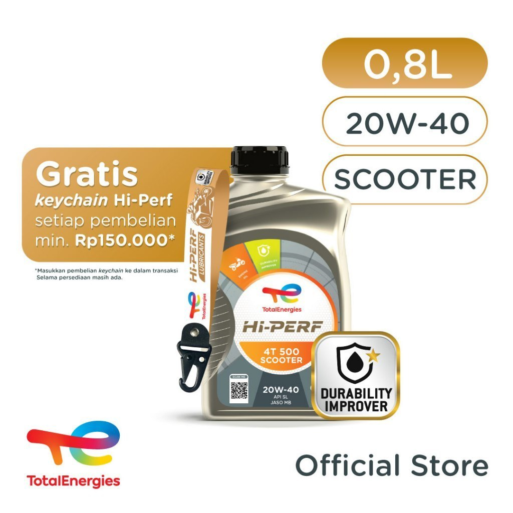 TotalEnergies - Hi-Perf 4T 500 Scooter 20W-40 Oli Motor Matic 0.8L