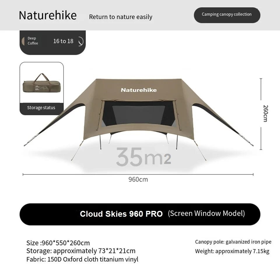 Flysheet Naturehike CNK2650WS023 cloud skies TIBLACK kanopi camping