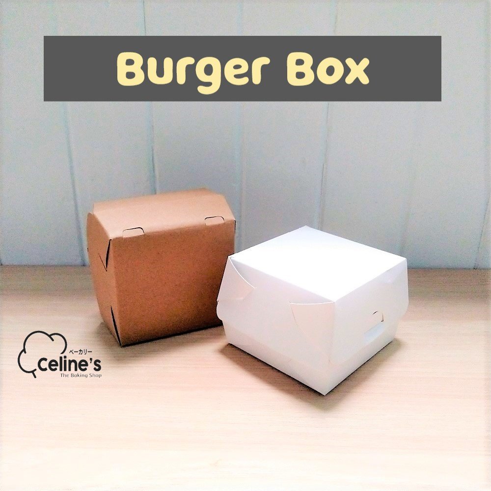 Box / Kotak Burger Warna Kraft Putih