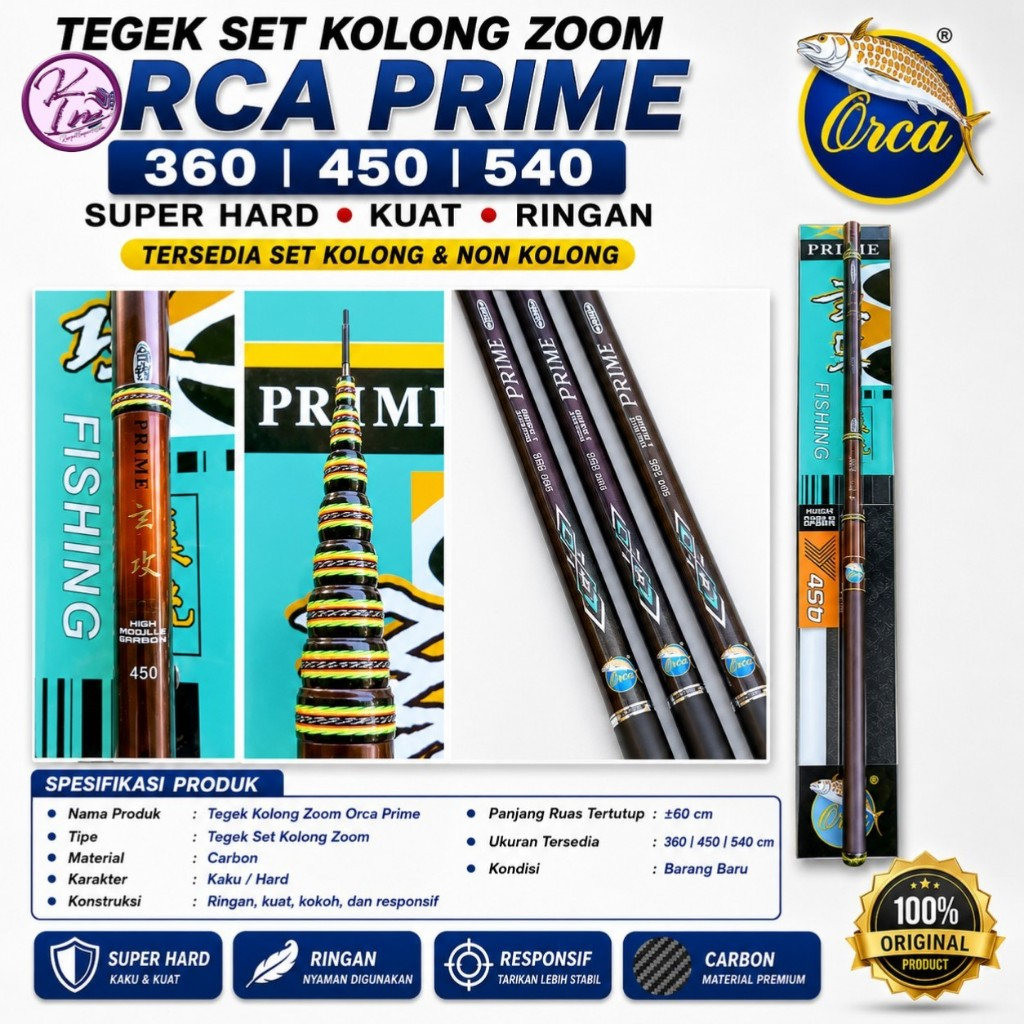 TEGEK KOLONG ZOOM ORCA PRIME 360 | 450 | 540 RUAS 60 CM